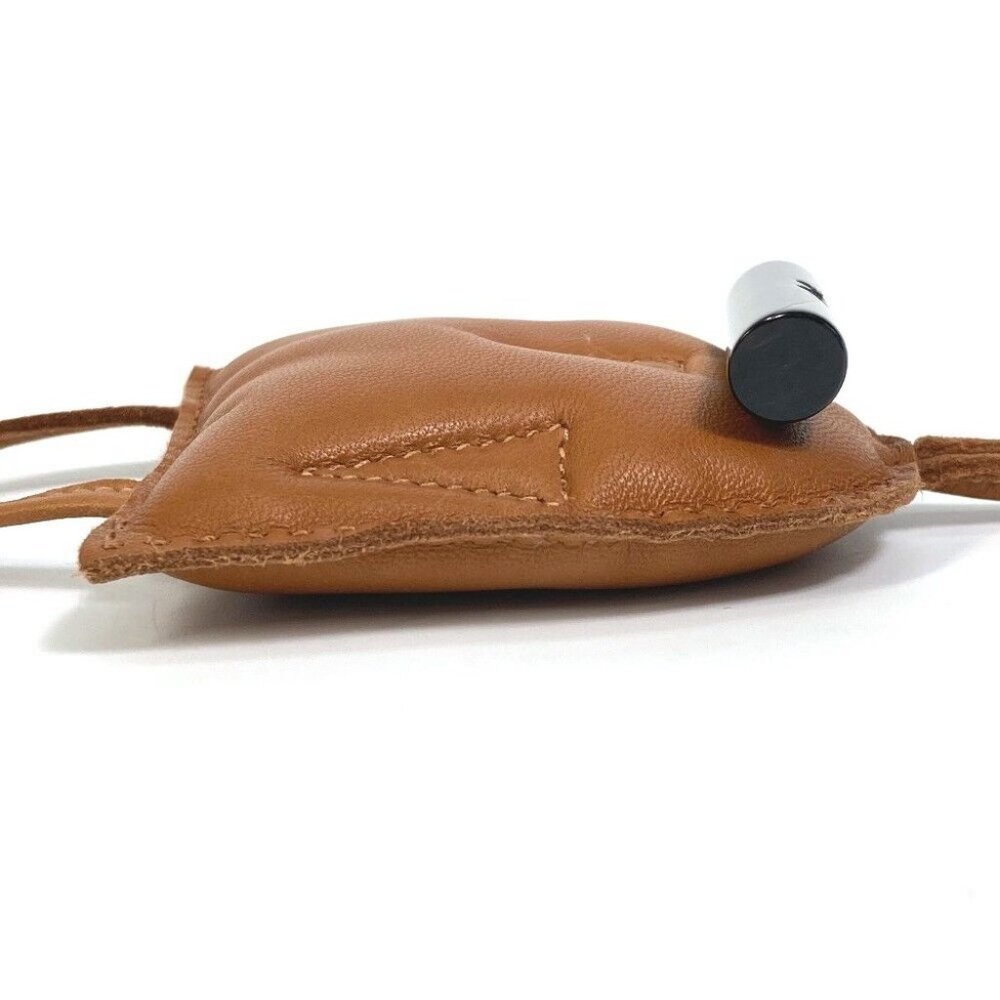 HERMES Key Holder petit h owl charm Bag Charm Leather / Buffalo horn Brown - Picture 6 of 7